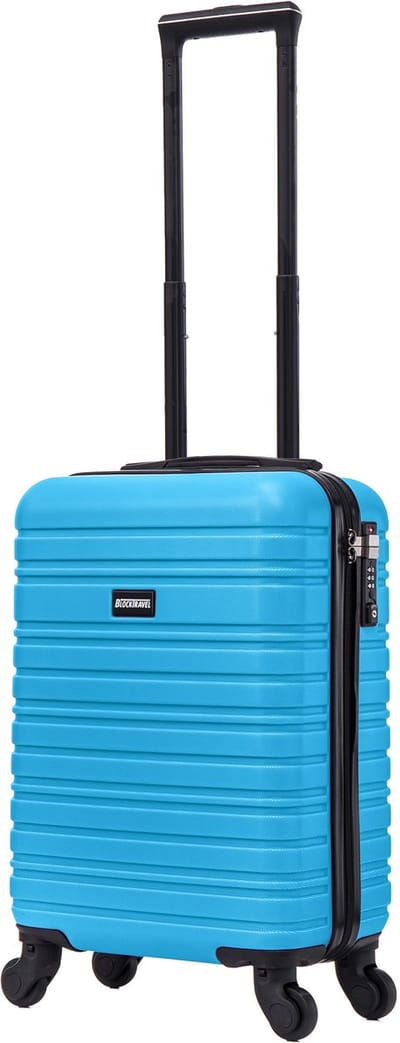 BlockTravel® Handbagage Koffer XS 29L Carryon Koffer - Trolley Handbagage Lichtgewicht 52cm - Reiskoffer met Wielen - Koffer Handbagage - Reistas met Wielen - Valies - TSA-slot - Blauw