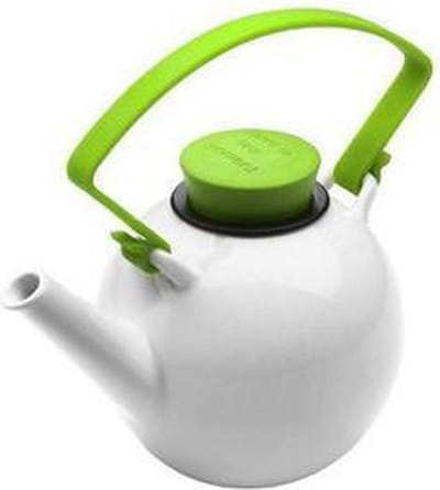 Qdo Theepot Porselein - Rond - Met Clip handvat - 1 liter -  Groen