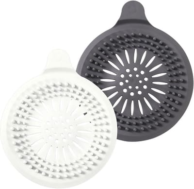 2 Stuks Afvoerzeef met Zuignap - Duurzame Siliconen Haarvanger voor Douche en Gootsteen