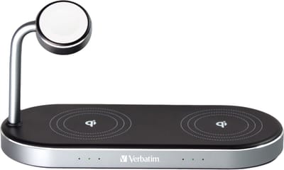 Verbatim WCS-03 3-in-1 Qi Mfi dual draadloze+Apple Watch oplader