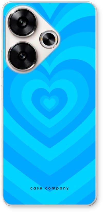 Case Company® - Hoesje geschikt voor Xiaomi Poco F6 hoesje - Hart Blauw - Soft Cover Telefoonhoesje - Bescherming aan alle Kanten en Schermrand