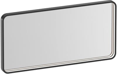 Brauer Sapphire Spiegel - Rechthoekig met Afgeronde Hoeken - 80 cm - met Gunmetal Frame - met Directe LED-Verlichting - Dimbaar en met Kleurfunctie - met Afstandsbediening
