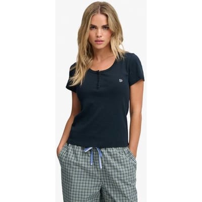 Dames-T-shirt met knoopsluiting Superdry Ath Ess