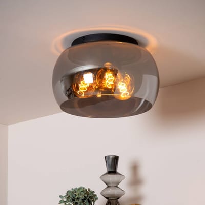 Lucide OLIVIA - Plafonnière (Plafondlamp) - Ø 40 cm - 3xE27 - Fumé