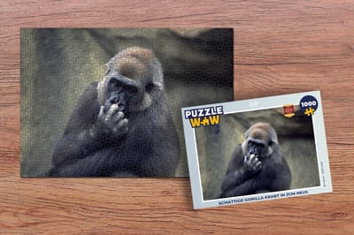 Puzzel Schattige Gorilla krabt in zijn neus - Legpuzzel - Puzzel 1000 stukjes volwassenen