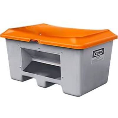 Strooizoutbak met inrijvakken, met uitneemopening, 400 l, L 1210 x B 820 x H 680 mm