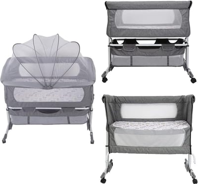2-in-1 babybed voor baby's van 0 tot 36 maanden - Inclusief matras en muggennet