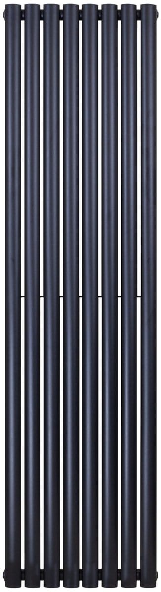 BELRAD Verticale designradiator ovaal dubbel 1800x472mm - Zwart - 8 elementen - 1640W