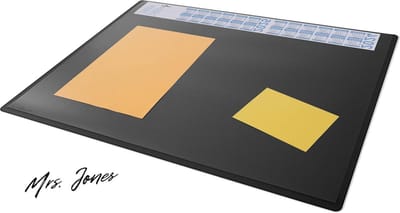 Mrs. Jones Bureauonderlegger met jaarkalender - Durable - 65x50 cm - Anti-slip - Zwart .