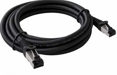 NexCable Premium Silver Plated Internetkabel 1 meter - CAT8 S/FTP Ethernet kabel RJ45 - Patchkabel LAN Cable Netwerkkabel - Zwart
