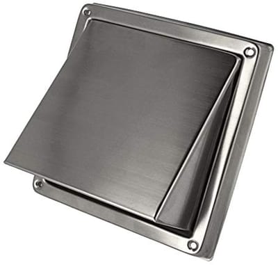Afvoerlucht Muurkast - Weerbestendige Roestvrijstalen Ventilatierooster met Terugslagklep - 150 mm