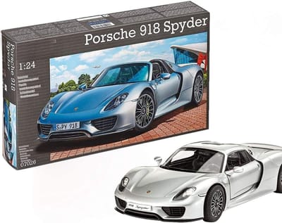 MMP® Modelbouw Auto - Modelbouw Auto Bouwpakket - Modelbouwpakket - Porsche 918 Spyder op Schaal - 20x3x3cm - Zilver