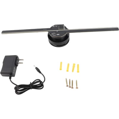 3D Hologram Ventilator 224 LED Lichtkralen Hoge Resolutie 3D Reclamespeler voor Bedrijf Winkel Winkel black
