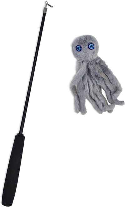 Katten speeltjes Katten Speelgoed Kattenspeeltjes Katten Hengel Octopus Incl. Hengel - Grijs