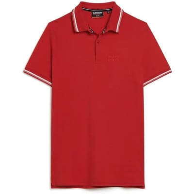 Superdry Sportswear Relaxed Tipped Korte Mouw Poloshirt Rood L Man