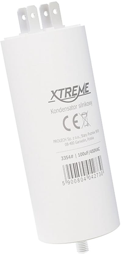XTREME Motorcondensator 100µF 450V AC - Met Faston Aansluitingen - Start/Bedrijf