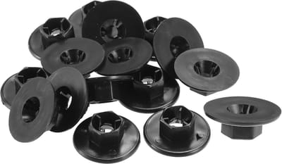 Dailygoods- Fender Liner Clips 15 Stuks - Zwart - Kunststof - 16mm Gatmaat - 30mm Kopdiameter - 10mm Lengte - Voor Kia Cadenza - Autoklipjes