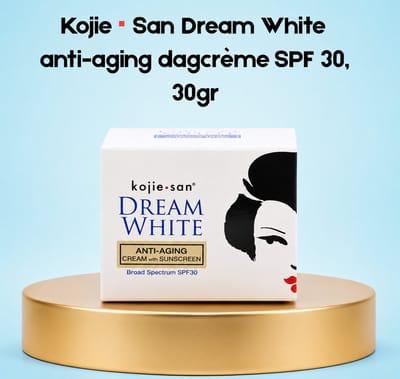 Kojie San Dream White Anti-Aging Day Cream SPF 30 – 30 g – Verhelderende & Beschermende Dagcrème – Verminderde Donkere Vlekken, Egaliseert de Huidtint & Beschermt tegen UV-stralen – Voor een Gladde, Stralende & Jeugdige Teint