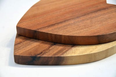 Floz houten onderzetter hartvorm - houten hart - hartvorm onderzetter - fairtrade - set van 2