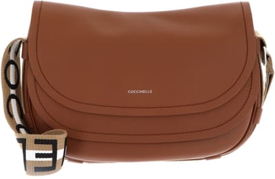 COCCINELLE Leren schoudertas Raquel Crossbody Bag Cognac / Noir bruine