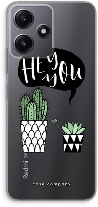 Case Company® - Hoesje geschikt voor Xiaomi Redmi 12 hoesje - Hey you cactus - Soft Cover Telefoonhoesje - Bescherming aan alle Kanten en Schermrand