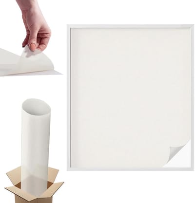 Tulup Raamfolie Anti inkijk - Delicaat grijsachtig wit Anti inkijk Raamfolie - 100x116 cm - Wit Raamfolie Tegen inkijk - Zelfklevende Anti inkijk Folie Glas in Lood - Voor de badkamer, slaapkamer, hal - Zonwerende Raamfolie Glas in Lood