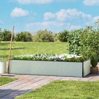 195 x 77 x 39 cm Moestuinbak Halfsize, Aluminium (geanodiseerd)