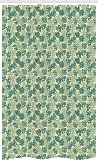 ABAKUHAUS Monstera douchegordijn – 120 x 180 cm – jadegroen