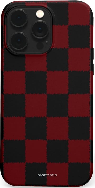 Casetastic hoesje geschikt voor Apple iPhone 14 Pro Max - MagSafe - Dubbellaagse bescherming - De Houthakker - Fashion Case - Zwart Bordeaux