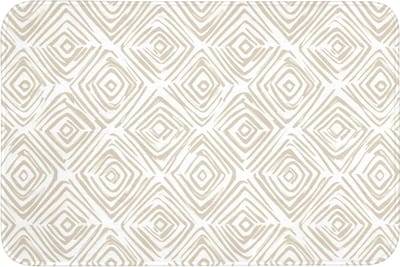 Badmat 90x60 cm - Antislip - Abstract - Ruit - Beige - Badmatten voor badkamer - Badkamermat - Douchemat - Badkamer mat
