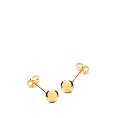 Lucardi Dames Oorknop bol 5mm - Oorbellen - Cadeau - 9 Karaat - Geelgoud