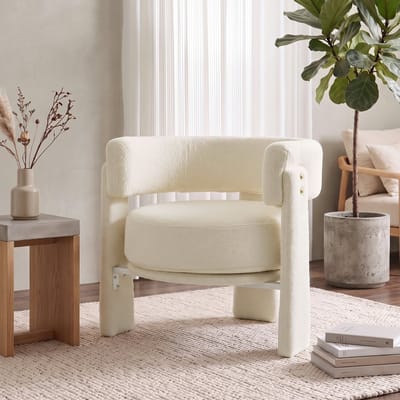 Sillón de Lectura Acolchado - Sillón Versátil para Salón - Sillón con Reposabrazos Acolchados - Sillón Decorativo Moderno - 72,5x72x70 cm - Soporte Envolvente - Ideal para Dormitorio Beige
