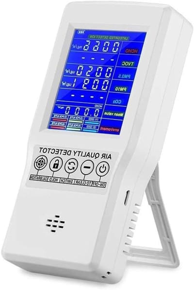 Luchtkwaliteit Monitor - Tester Binnenlucht - Gezond Wonen - Meerdere Gassen Detectie - 148 x 70 x 30 mm - Wit