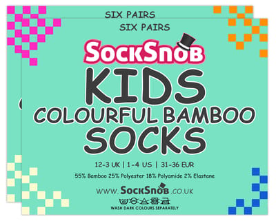 Sock Snob - 12 paar kindersokken van effen bamboe - Zwart