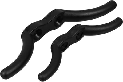 Vlaggenmast Cleat Haak - Touw Bevestigingshaak - Vlaggenmast Bevestigen - Nylon met Schroeven - 15 x 1 cm - Zwart
