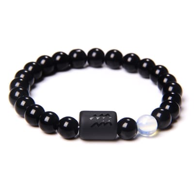 Bixorp Stars Edelsteen Sterrenbeeld Armband Aquarius / Waterman - Kralenarmband met Zodiac