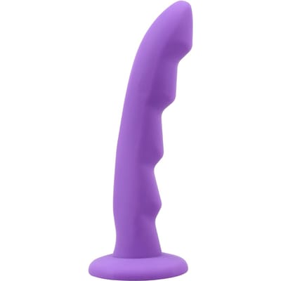 Dildo met Ribbels en Zuignap - Paars