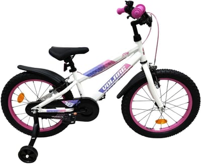 Volare Lily Kinderfiets - Meisjes - 18 inch - Wit Roze Paars - Twee handremmen