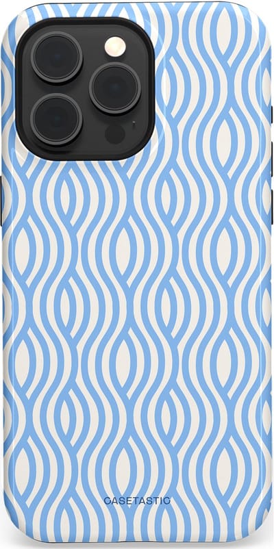 Casetastic Hoesje Geschikt voor Apple iPhone 15 Pro Max Magsafe - Stijlvolle Beschermende Duo-layer Case - Zeegolf Patroon