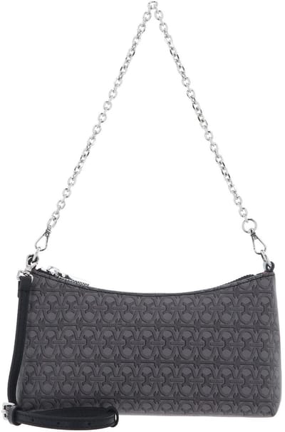 COCCINELLE Schoudertas Aura Coated Monogramm Mini Bag Multi Noir / Noir Grijs
