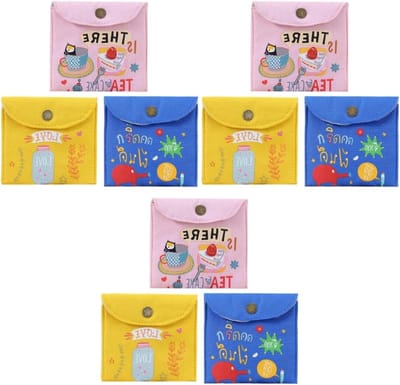 GLEAVI 9 Stuks Maandverband Opbergtas Luier Opberger Vrouwen Portemonnees Geld Wisselen Opberger Voor Kinderen Zakjes Voor Maandverband Cosmetische Tas Snap Tampon Kleine Verandering