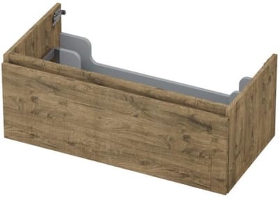 INK - Onderkast 1 Lade Greeploos met Houten Keerlijst - 900x450x350 Mm - Naturel Eiken