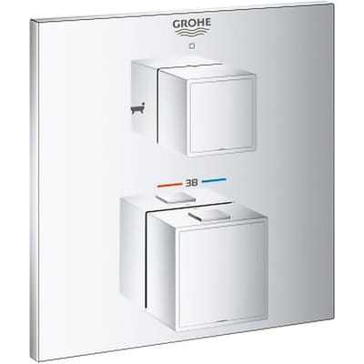 Grohe Grohtherm Cube thermostatic bath mixer with integrated 2-way diverter concealed 24155000