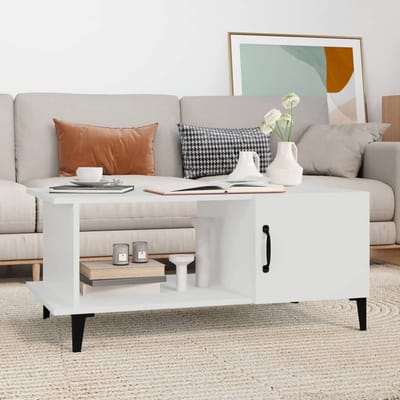 vidaXL - Salontafel - 90x50x40 - cm - bewerkt - hout - wit