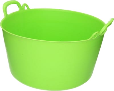 Plasticforte flexibele emmer/kuip - groen - kunststof - rond - 26 liter - 49 x 44 x 27 cm - wasmanden - tuinafval - speelgoed