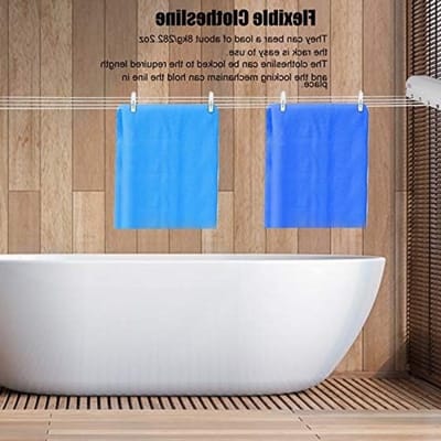 Uitschuifbaar Droogrek voor Binnen en Buiten, 4 Draad Retractable Kledinglijn, Ruimtebesparend voor Badkamer, Balkon en Terras