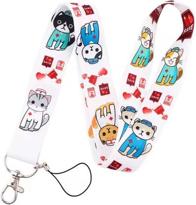 Nurse Cats - Lanyard 48 cm - Sleutelkoord - Verpleegster Accessoires - Zorg - Keycord Medisch