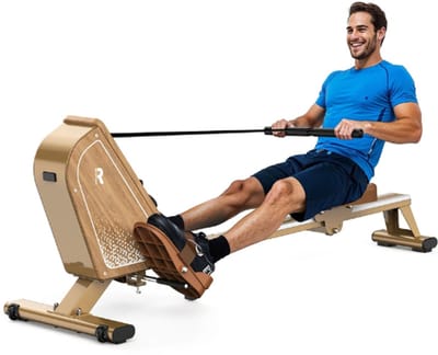 Amolass - Fitness - Roeitrainers - Roeimachine - Inklapbaar - 16 Weerstandniveaus - Magnetische Roeitrainer - Hout - 45x55x150cm