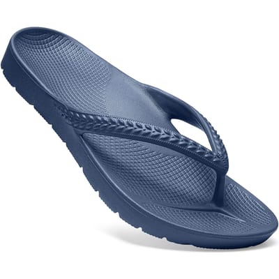 Gacimy Zomer Slippers Voor Dames Zachte Orthopedische Pantoffels Voor Plantaire Fasciitis Boogondersteuning Platte Sandalen EVA Heren Strand Slippers 36 gray