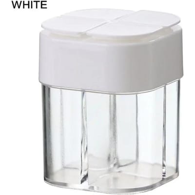4 Vakken Kruidendispenser Fles 4 in 1 Plastic Dispenser Reizen Kamperen Kruidenset Kruiden Kruidenstrooier Kamperen Kruidencontainers